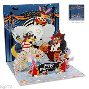 Halloween at the Zoo Pop Up Greeting Card by Up With Paper Treasures # PS-902  - Picture 1 of 2