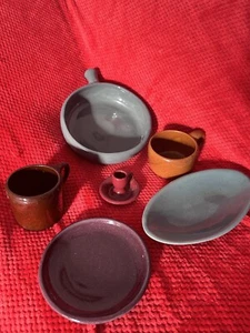 Vintage Bybee Pottery Kentucky Bowl Plate Mug Candle Lot - Picture 1 of 14