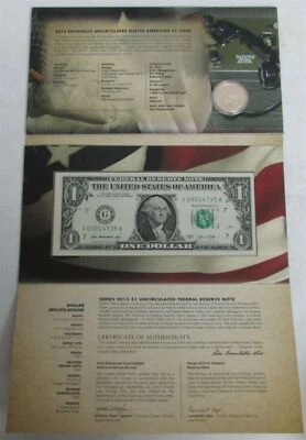 2016 AMERICAN $1 CODE TALKERS COIN AND CURRENCY SET 4 DIGIT SERIAL NUMBER 7302 - Image 1 of 4