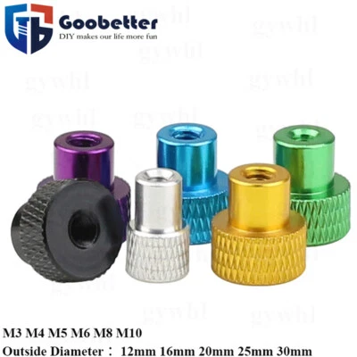 Farbig Rändelmutter Aluminium Durchgangsbohrung Rändelmutter M3 M4 M5 M6 M8 M10 - Bild 1 von 4