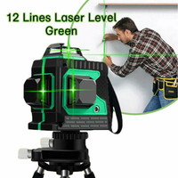 12 Lines 360° 3D Green Laser Level Self Leveling Tool Horizontal&Vertical Cross
