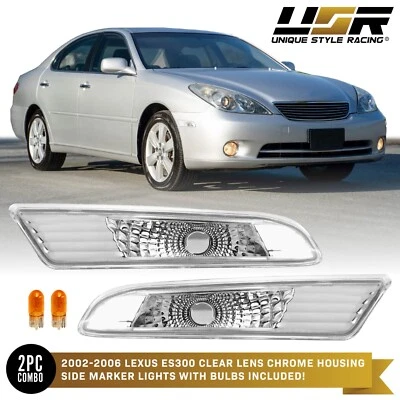 CLEAR Lens Front Bumper Side Marker Light Set L+R For 2002-2006 Lexus ES300 330 Foto 1 de 4