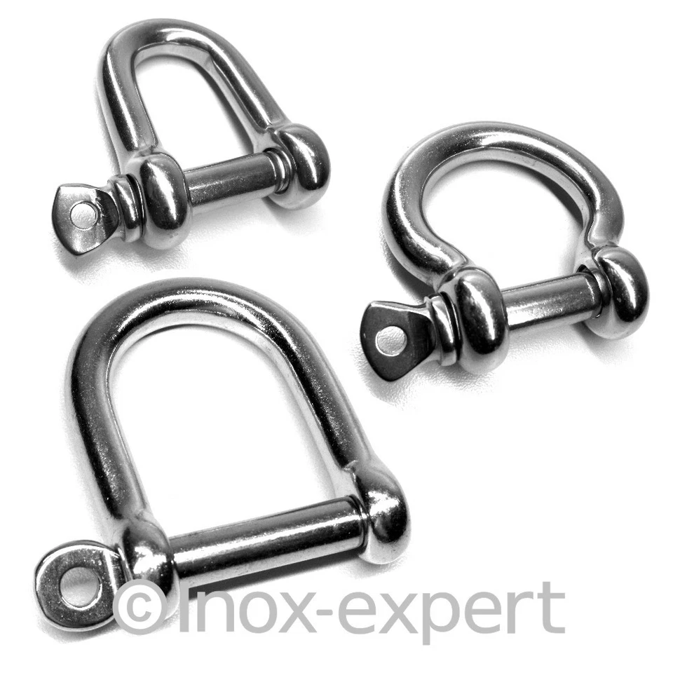 INOX-EXPERT Rundstahlschäkel Edelstahl A4 Schäkel Nirosta Drahtseil Rankhilfe-Befestigung VA