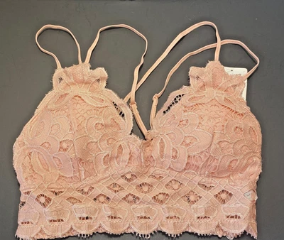 Bralette rosa ganchillo anémona nuevo con etiquetas ~ talla pequeña ~ encaje Foto 1 de 4