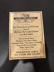 Etichette da prescrizione vintage McCourt Label Cabinet Co prodotte a Bradford Pa - Foto 1 di 4