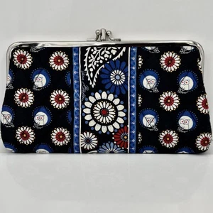 Vera Bradley Kiss Lock Wallet All Over Owl Floral Print Women's Coin Purse - Picture 1 of 10