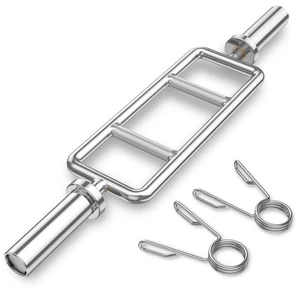 33 Inch Olympic Triceps Bar w/ Knurled Handles for Squats Deadlifts Shrugs - Picture 1 of 6