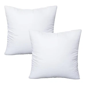 OKBA Throw Pillow Inserts Set of 2, 12x12 Inch Cotton, Indoor Decorative Cushion - Picture 1 of 9