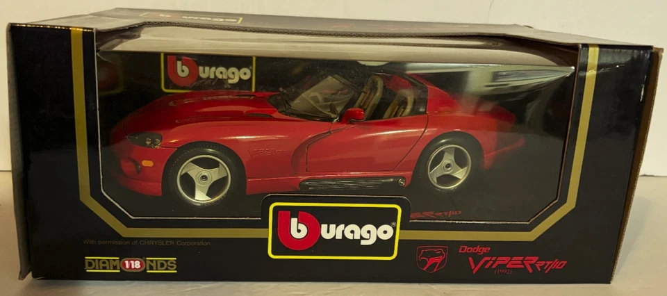 1992 Dodge Viper Rt/10 1 18th Scale Diecast Model by Burago