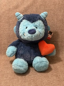 New! 10" Animal Adventure Blue Monster w/ Heart Plush Toy, 2025 Valentine's Day - Picture 1 of 6