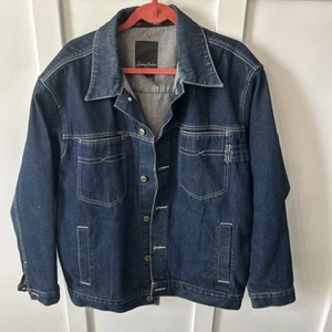 Sean John Jacket Mens Medium Blue Jean Denim Dark Wash Hip Hop Y2K 90s Trucker - Picture 1 of 3