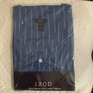 New IZOD Pajama PJ 2 Pc Set, Short Sleeve, Knee Leg Length, Mens Large, Sealed - Picture 1 of 5