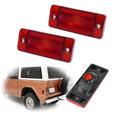 2PC Side Marker Light Lens Rear Set Fit For 1970-1972 Ford F-100 F-250 F-350 Red - Image 1 of 4