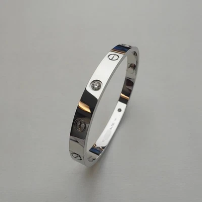 Cartier любовь браслет 4P бриллиант 18K белое золото размер 17 - Изображение 1 из 4