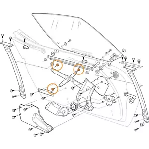 Rodillo regulador de ventana para Corvette 1968-1982 - Imagen 1 de 7