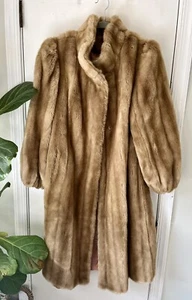 Vintage Trending Tissavel France Faux Fur Full Length Jacket Coat One Size Fits - Picture 1 of 9