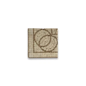 B0035CT Marble Mosaic Border Decorative Tile Circle Beige 5.5x5.5 Tumbled - Picture 1 of 3