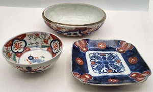 3 platos y cuencos de porcelana japoneses Arita Imari vintage/antiguos - Imagen 1 de 12