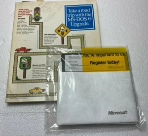 Vintage Microsoft MS DOS 6 OS Disks w/Book (Upgrade) 5.25 1.2MB Sealed Diskettes - Picture 1 of 2