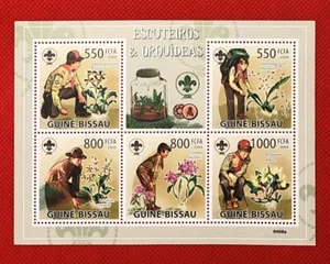 Guinea-Bissau Scouts Flowers MNH 2009 souvenir sheet - Picture 1 of 1