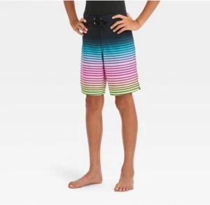 Boys’ Ombre Striped Swim Shorts - Art Class - Size 6 - Picture 1 of 3