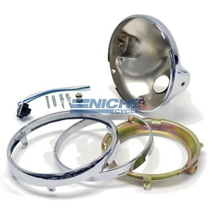 Universal Side Mount 7" Chrome Headlight Shell Assembly - Picture 1 of 6