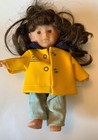 Vintage Corolle Doll Brunette with Rain Jacket Raincoat 8" Tall