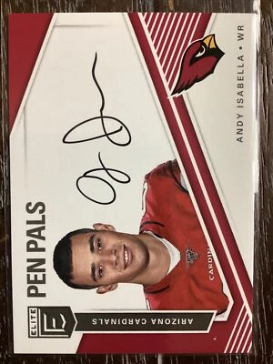 2019 Panini Donruss Elite Andy Isabella Pen Pals Rookie On card Auto - Image 1 of 2