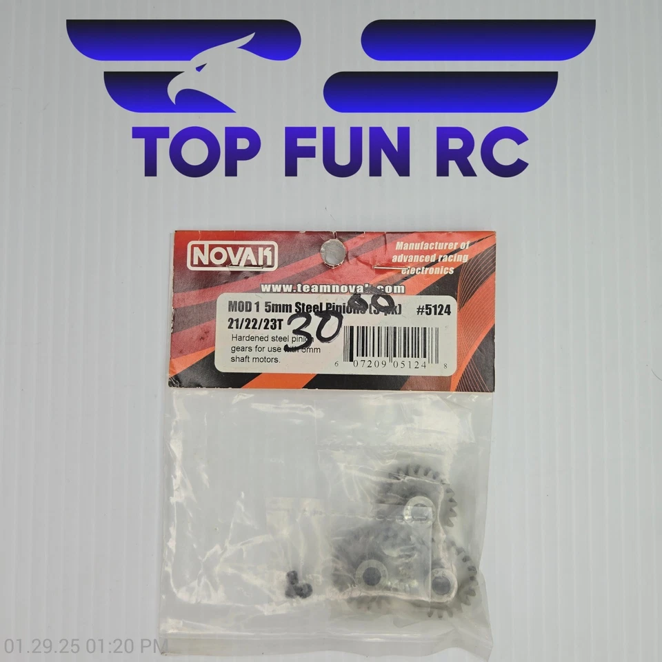 Novak #5124 Mod 1 5mm Steel Pinions 21/22/23T (3 PK) - Image 1 of 1