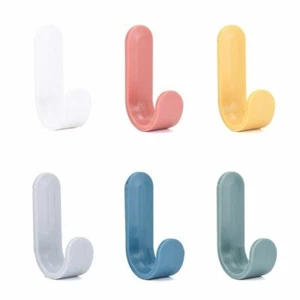 4PCS Towel Hook Plastic Door Hanger Self Adhesive Wall Hanger Hat Key Hanger - Picture 1 of 18