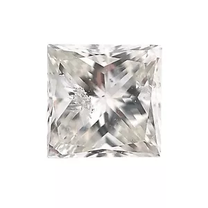 0.74 CARAT SQUARE BRILLIANT GIA CERTIFIED K COLOR I2 CLARITY DIAMOND - Picture 1 of 4