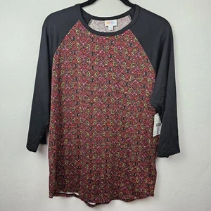 LulaRoe Shirt Woman’s Size Large Black Multicolor Randy NWT - Picture 1 of 7