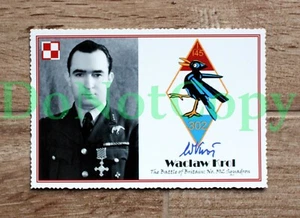 Segunda Guerra Mundial: con Cdr WACLAW KROL 302 Sqn piloto de combate polaco tarjeta autógrafa + biografía - Imagen 1 de 2