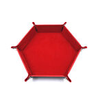 Hexagonal Velvet Dice Tray Foldable Storage Box Pu Tray Desktop Storage Box-Wf