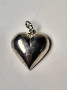 Colgante de plata de ley 925 pulido corazón hinchado 3,4 g - Imagen 1 de 5