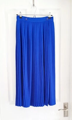 Windsmoor Pleated Wrap Skirt Maxi Royal Blue Womens Vintage Size UK 10 - Image 1 of 4