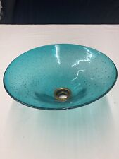 Pooky Lighting Turquoise seeded glass coolie lamp shade. Beautiful Seeded Glass.