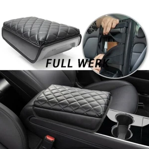 1 Piece Leather Car Armrest Box Cover Pad Wrap for Tesla Model 3 Y 17-22 Accesso - Picture 1 of 9