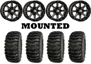 Kit 4 Sedona Buzz Saw Tires 26x10-12 on High Lifter HL4 Black Wheels FXT - Picture 1 of 5