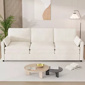 3 Seater Sofa Bed 226cm Luxury Futon Lounge Chair Large Couch No-Screw Assemble - Picture 1 of 9