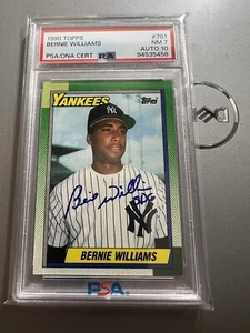 Bernie Williams 1990 Topps PSA DNA PSA 10 Autograph New York Yankees Rookie - Picture 1 of 6