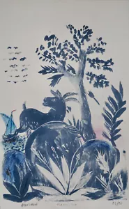 Alekos/Alecos Fassianos, Orig. Lithographie 1979, handcoloriert, signiert, 13/16 - Bild 1 von 4