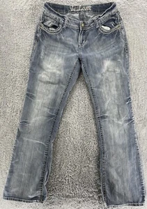 Wallflower Medium Wash Light Blue Bootcut Distressed Denim Jeans Girls Size 13 - Picture 1 of 10