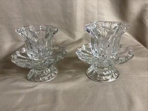 VTG Partylite Chantilly Ruffled Votive Peg & Tapered Candle Holder Pair 4 Pieces - Picture 1 of 10