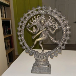 Antique Dancing Lord Shiva Brass Statue 11" Weighs 6llb - Picture 1 of 6
