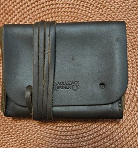 Saddleback Leather Co Small 5"x4" Receipt Cable Bag Pouch Dark Brown  - Picture 1 of 10