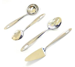 Traditional Stainless Steel Cooking & Serving Saptula Spoon Pack Of 4 R832 - Picture 1 of 4