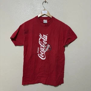 Coca Cola rotes Herren Erwachsene Grafik T-Shirt Größe Medium 90er - Bild 1 von 5
