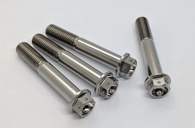 Triumph Street Triple 765R 765RS Titanium drilled front brake caliper bolt kit - Image 1 of 4