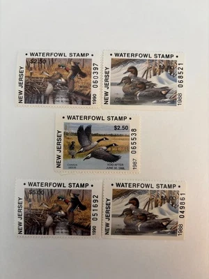 COLLECTION OF NEW JERSEY $2.50 & $5 WATERFOWL STAMPS FREE SHIPPING - Image 1 of 4
